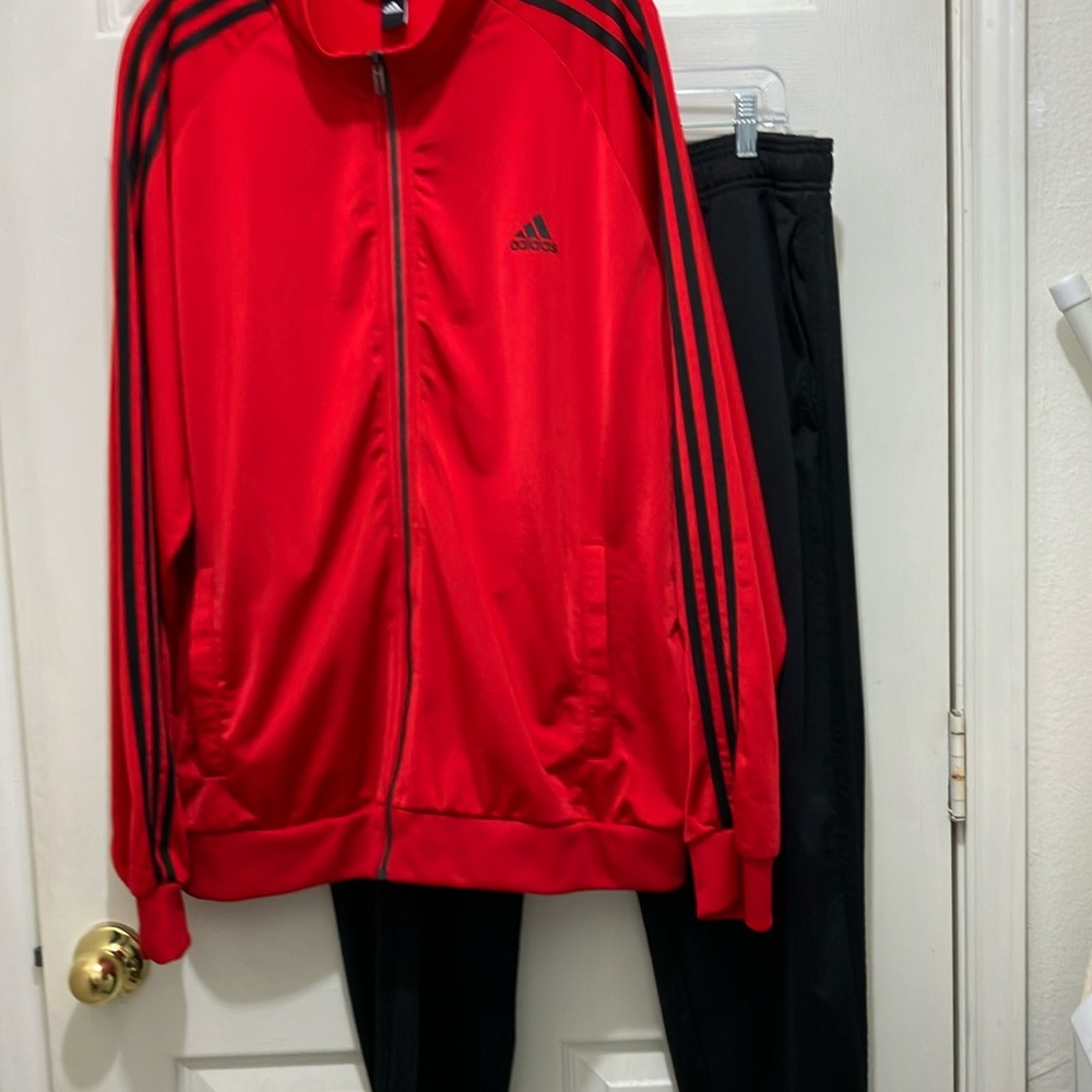 Adidas Tracksuit Sweatsuit Warmup Exercise Jogging Suit Jacket Joggers set EUC